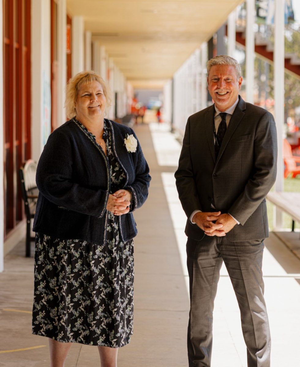 Dr. Pautsch and Mr. Basford are ready to welcome parents on campus. 