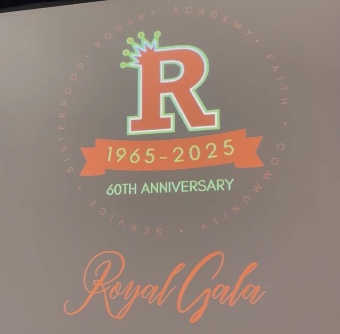 The slideshow at Rosary Academy's gala. 