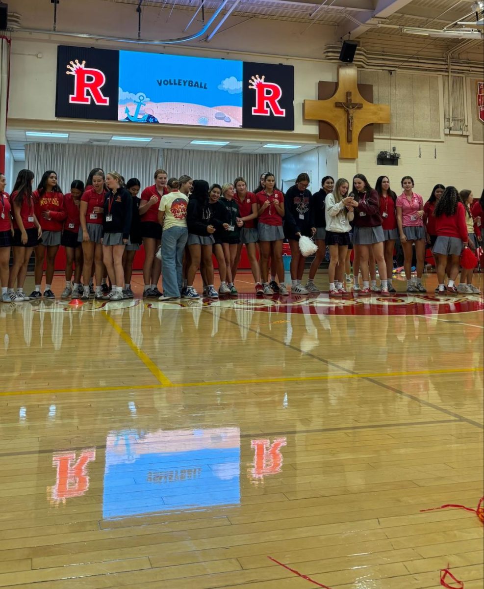 The volleyball team kicked off the season with a great video at the Fall Sports Rally!