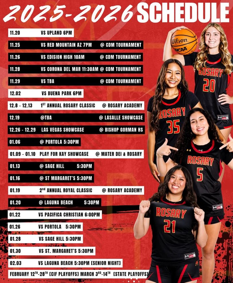 Come see Rosary's basketball team in action this season!