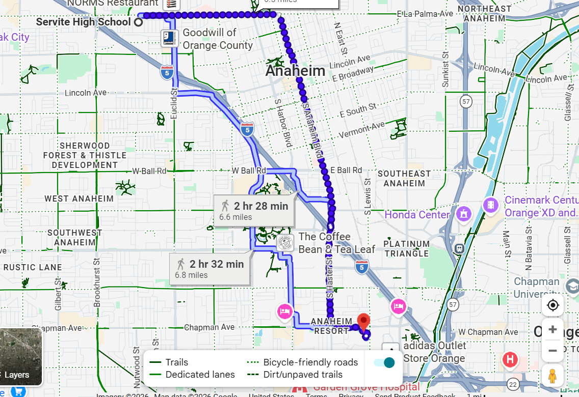Wow this is quite the route, do you think Servite followed this?