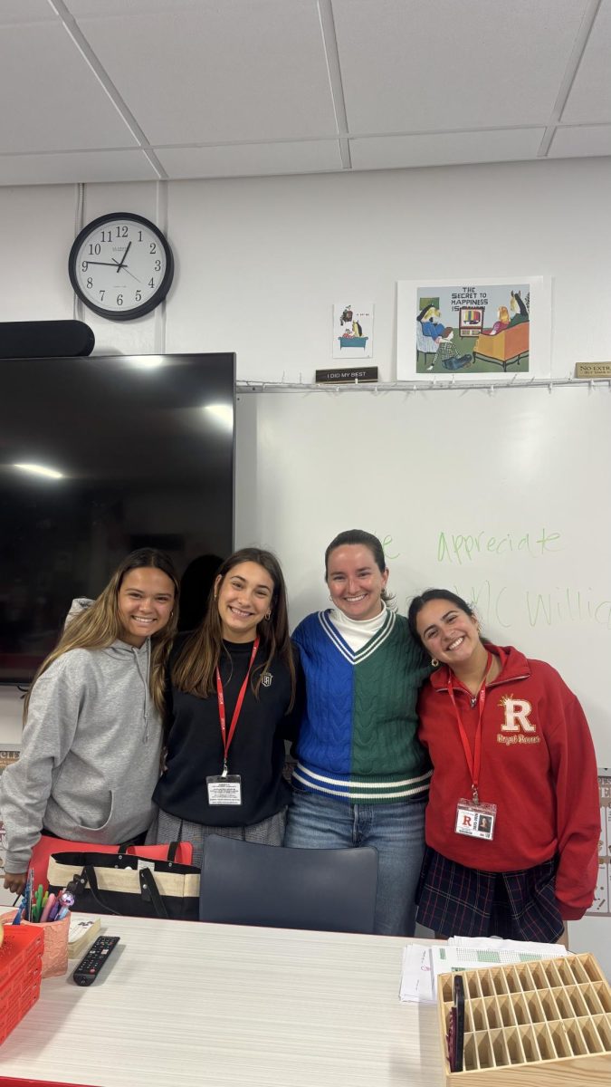 Seniors Hannah Kelly, Addi Gutierrez and Ava Ibarra are celebrating their favorite teacher, Ms. B '16!