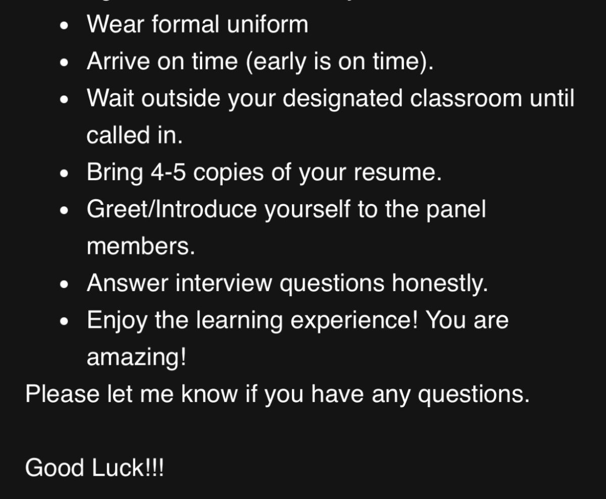 This is the checklist that you will most likely be sent when interviews come around, it outlines everything you need to have!